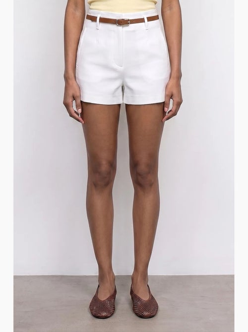 Hoge taille short van breisel met ceintuur dilvin - Kiabi