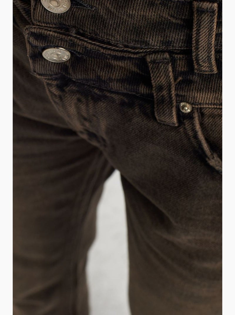 Hoge taille straight-leg jeans van katoen dilvin Donkergrijs - Kiabi