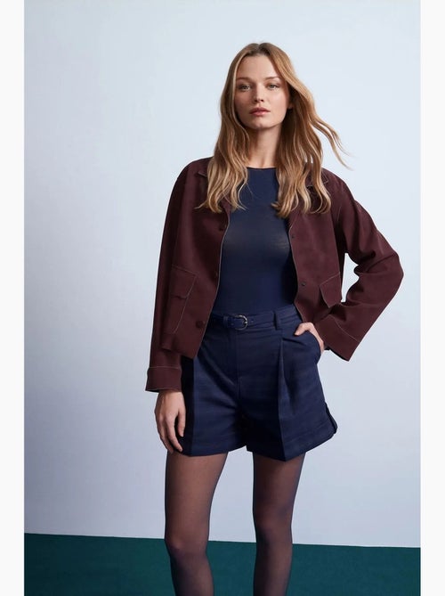 Hoge taille tailored short van crêpe met riem dilvin - Kiabi Hoge taille tailored short van crêpe met riem dilvin - Kiabi