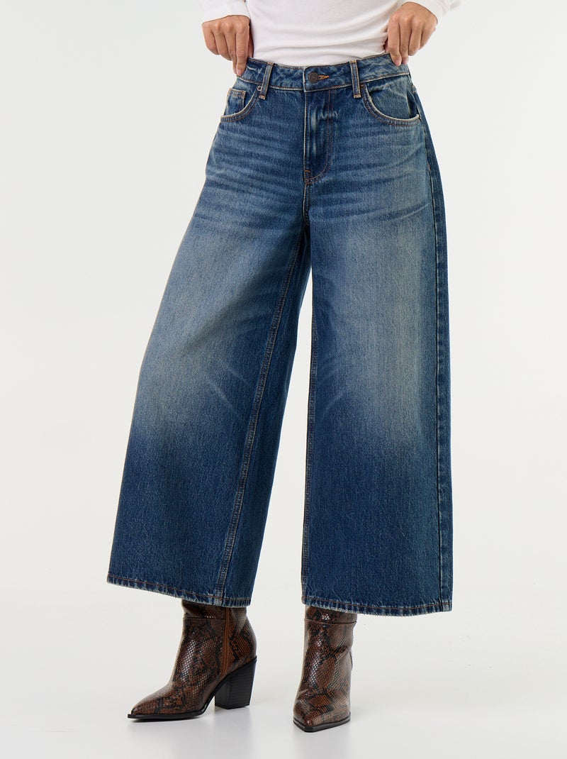 Hoge taille wide leg jeans Blauw - Kiabi