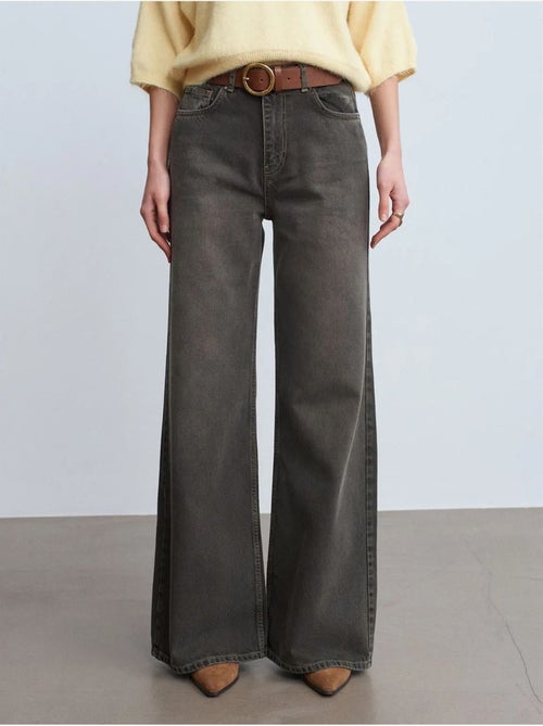Hoge taille wide-leg jeans van katoen dilvin - Kiabi Hoge taille wide-leg jeans van katoen dilvin - Kiabi