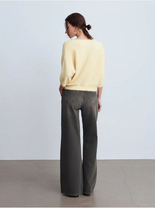 Hoge taille wide-leg jeans van katoen dilvin - Kiabi Hoge taille wide-leg jeans van katoen dilvin - Kiabi