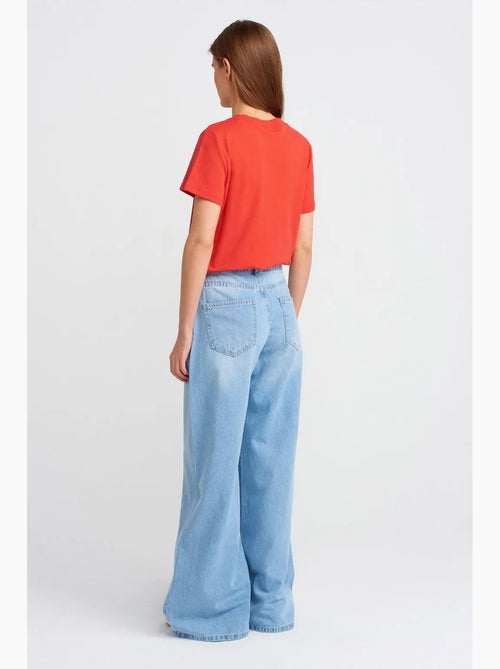 Hoge taille wide-leg jeans van katoen dilvin - Kiabi Hoge taille wide-leg jeans van katoen dilvin - Kiabi