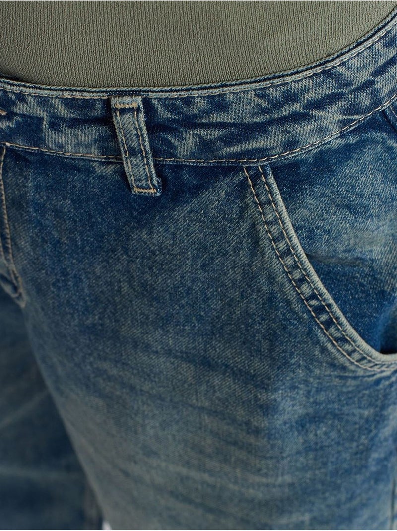 Hoge taille wide-leg jeans van katoen dilvin Saffierblauw - Kiabi