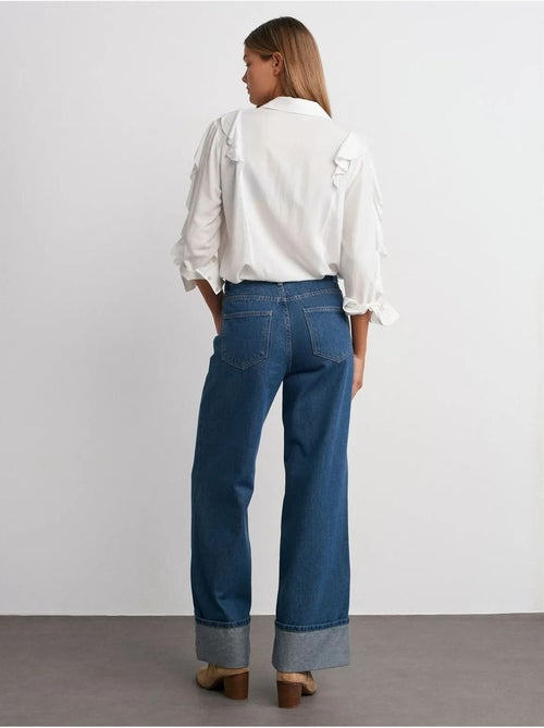 Hoge taille wide-leg jeans van katoen dilvin - Kiabi Hoge taille wide-leg jeans van katoen dilvin - Kiabi