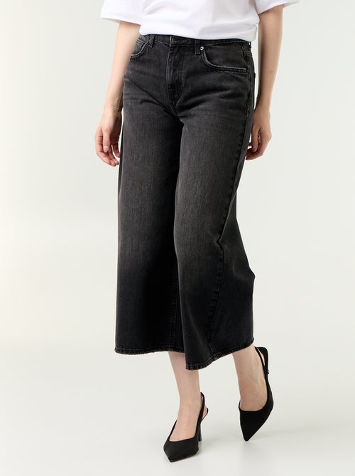 Hoge taille wide leg jeans - Kiabi