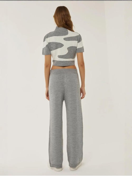 Hoge taille wijde gebreide broek - Kiabi Hoge taille wijde gebreide broek - Kiabi