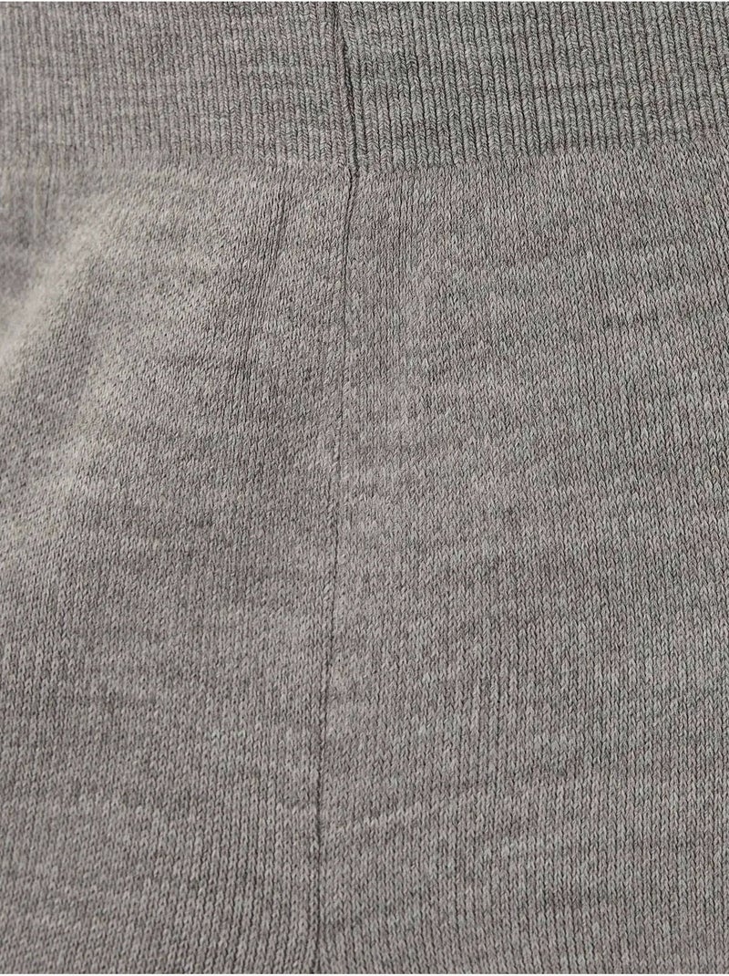 Hoge taille wijde gebreide broek Grijs - Kiabi