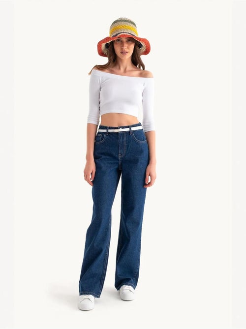 Hoge taille wijde pijpen jeans hiccup - Kiabi Hoge taille wijde pijpen jeans hiccup - Kiabi