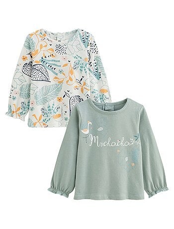 Holamuchacha 2-pack kindershirts met lange mouwen