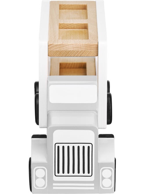 Holz-autotransporter mit 4 autos und absenkbarer rampe – pastellfarben - Kiabi Holz-autotransporter mit 4 autos und absenkbarer rampe – pastellfarben - Kiabi