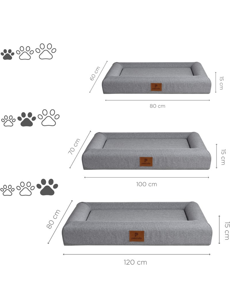 Hondenmand kussen PELUVIO Kibi - Antislip - Traagschuim Grijs - Kiabi