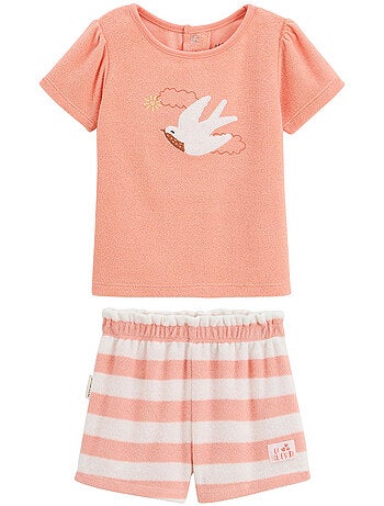 Honfleur kinderset bestaande uit een t-shirt en een short van badstof.