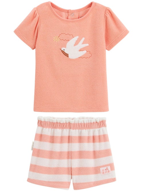 Honfleur kinderset bestaande uit een T-shirt en een short van badstof. - Kiabi