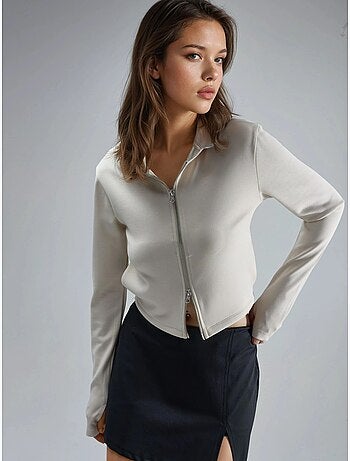 Hooded jack met rits in regular fit busem