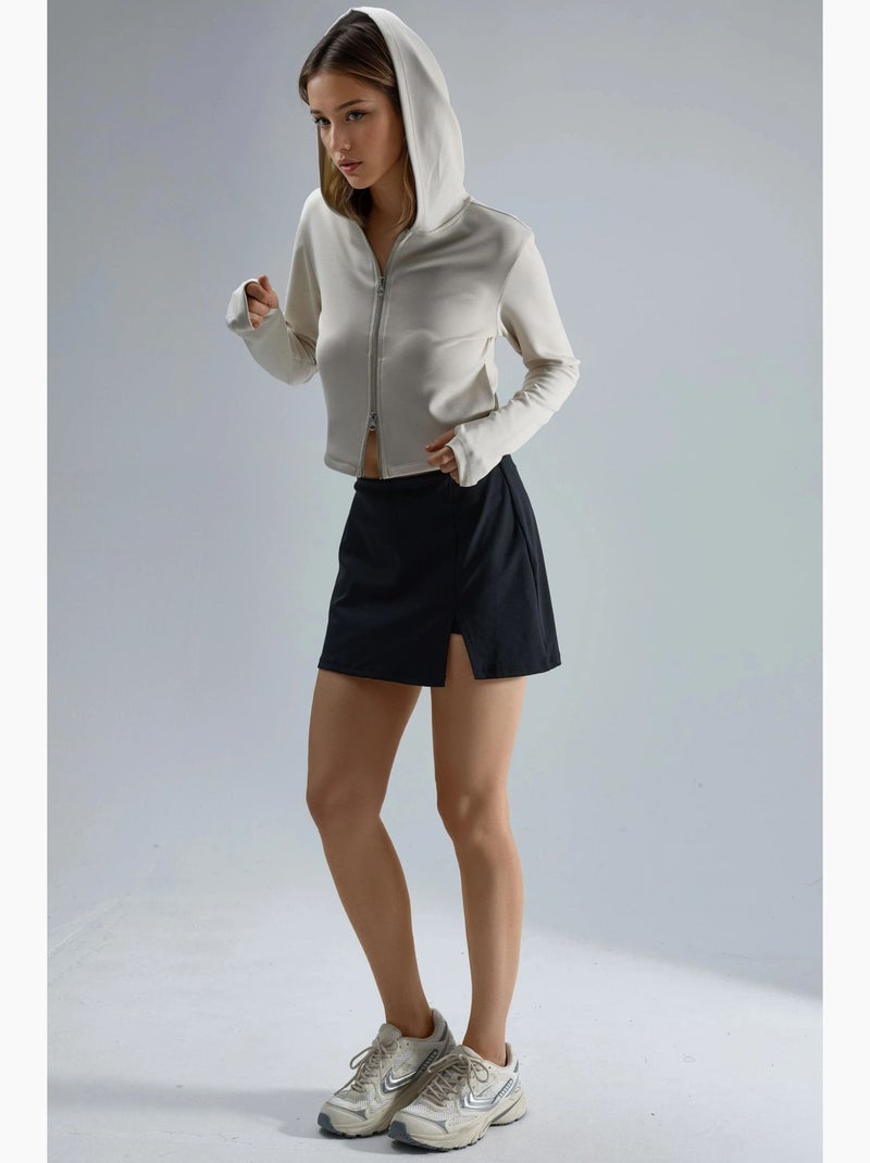Hooded jack met rits in regular fit busem Zand - Kiabi