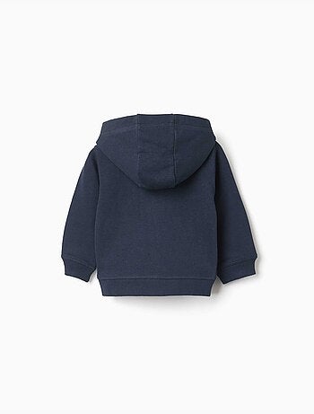 Hooded jas met zy bouclé borduursel