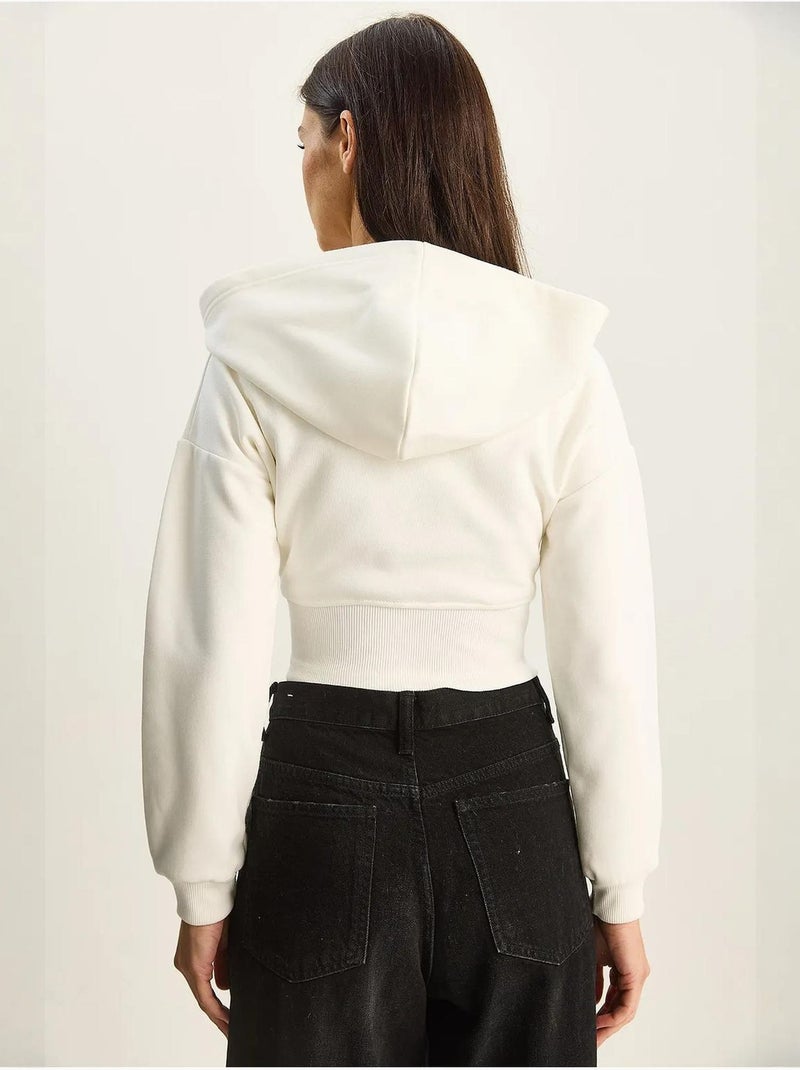 Hooded printed slim-fit cropped vest lucci Wit - Kiabi