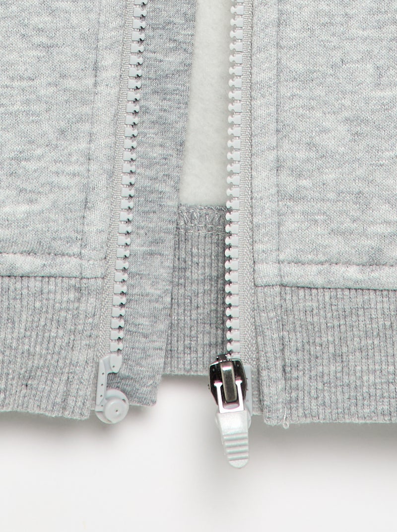 Hoodie - gemakkelijk aan te trekken collectie Grijs - Kiabi