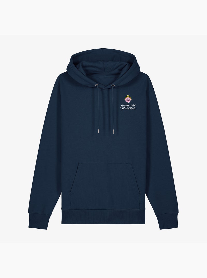 Hoodie Dames - JE SUIS UNE PRINCESSE COEUR Marineblauw - Kiabi