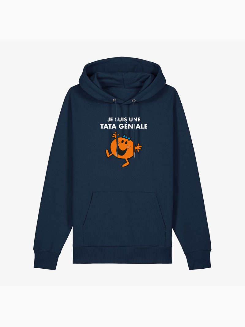 Hoodie Dames - JE SUIS UNE TATA GENIALE Marineblauw - Kiabi