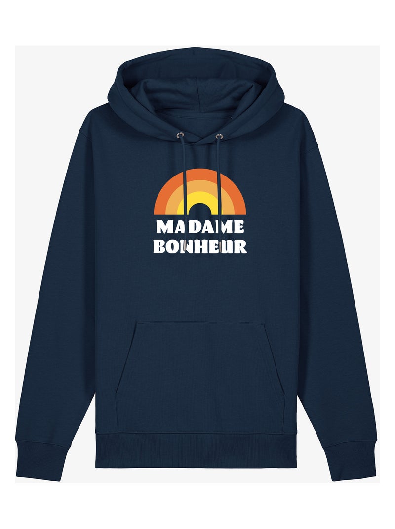 Hoodie Dames - MADAME BONHEUR WAF Marineblauw - Kiabi