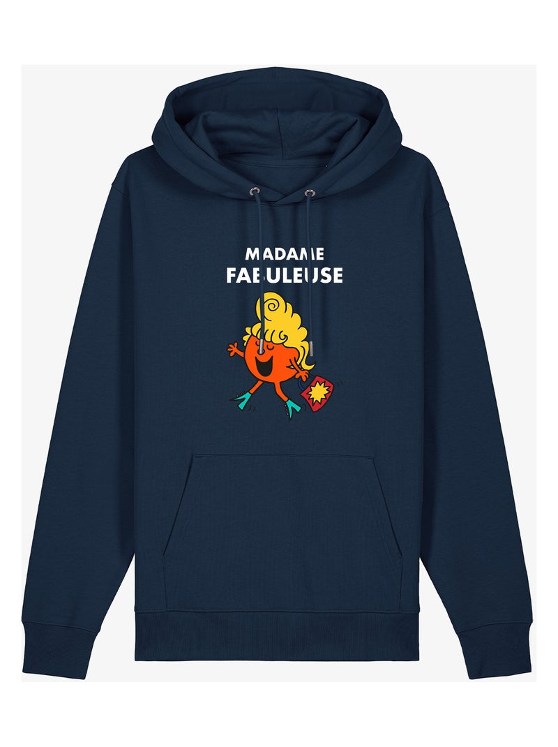 Hoodie Dames - MADAME FABULEUSE Marineblauw - Kiabi