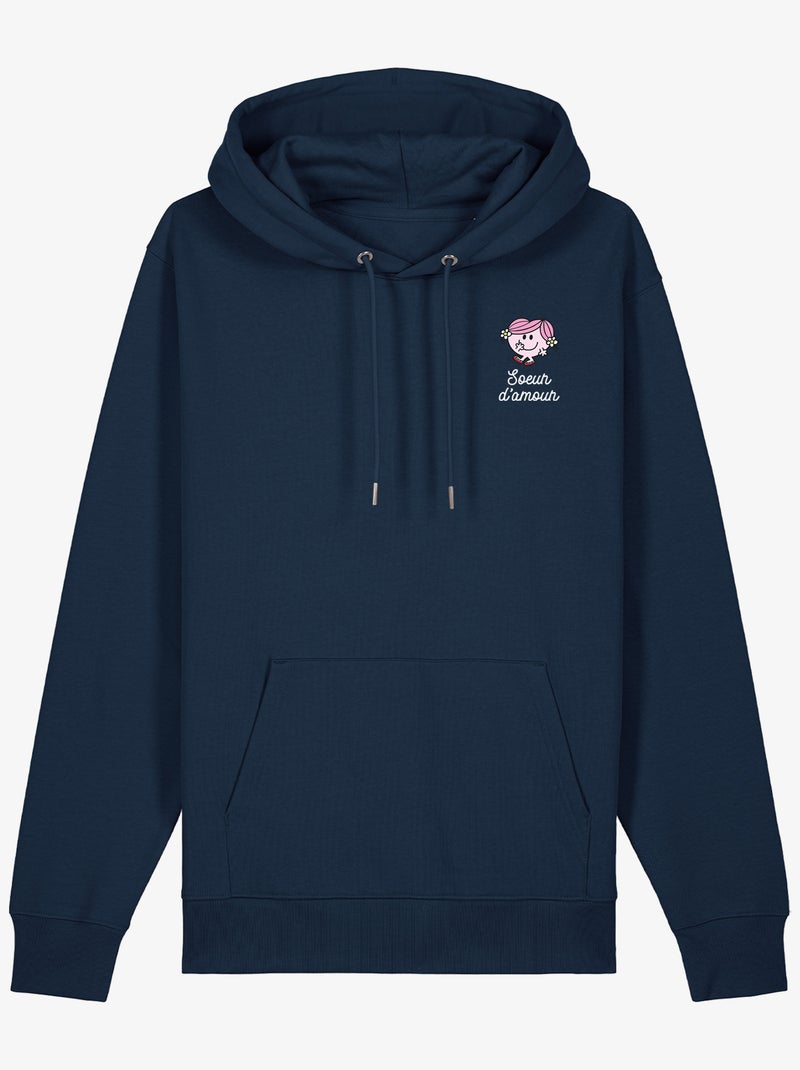 Hoodie Dames - SOEUR D AMOUR COEUR Marineblauw - Kiabi