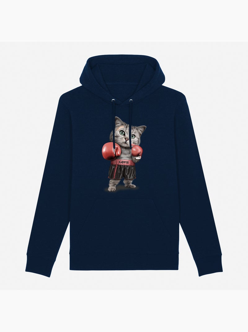 Hoodie Femme - BOXING CAT Bleu marine - Kiabi