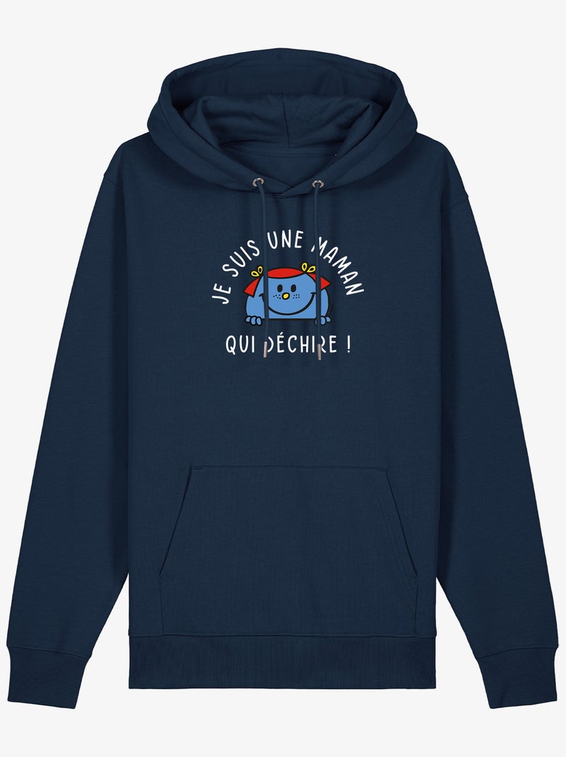 Hoodie Femme - JE SUIS UNE MAMAN QUI DECHIRE Bleu marine - Kiabi