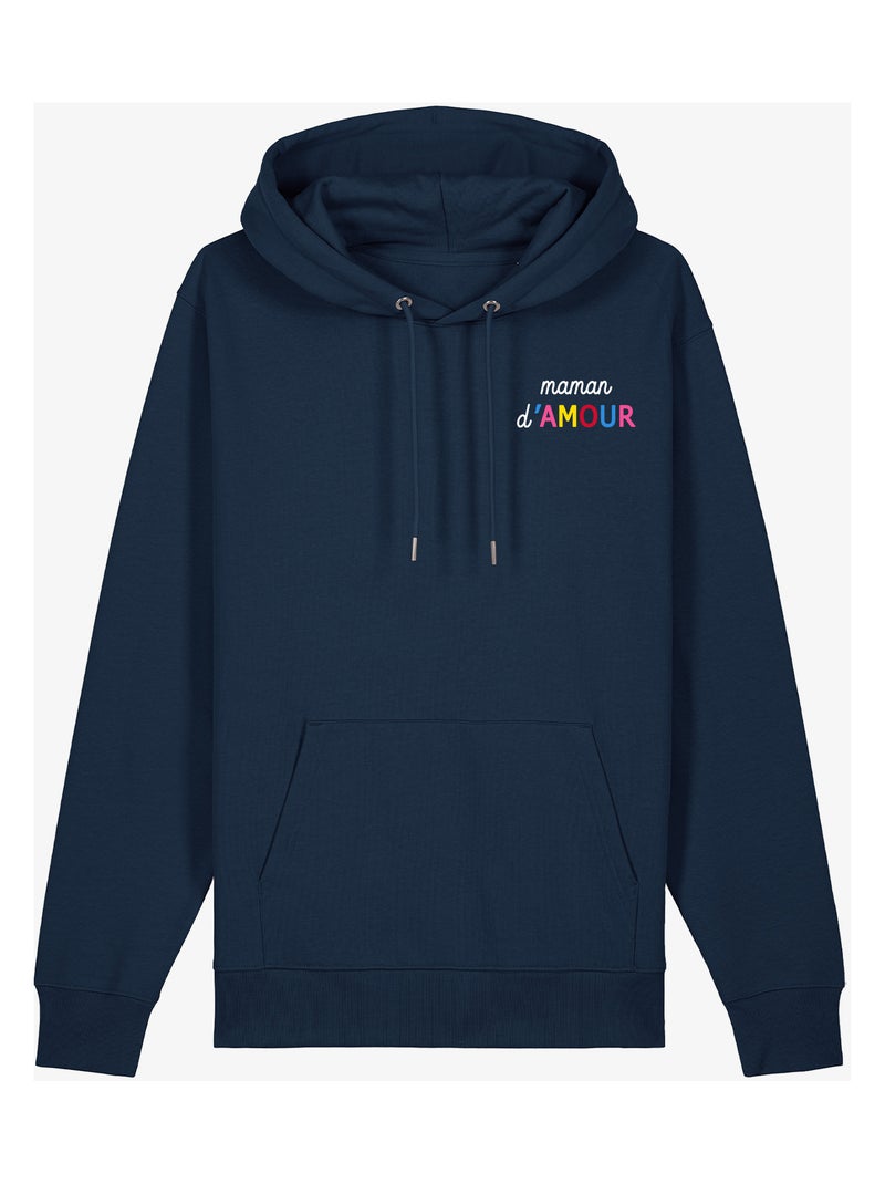 Hoodie Femme - MAMAN D'AMOUR COLORÉE CŒUR Bleu marine - Kiabi