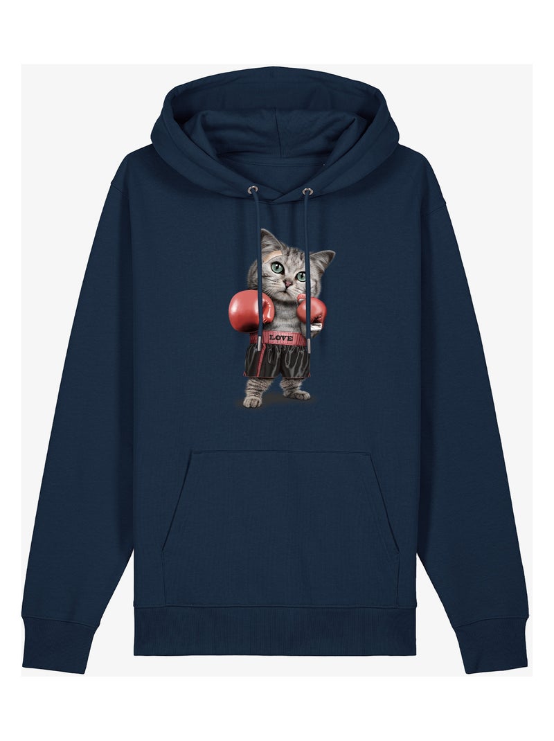 Hoodie Homme - BOXING CAT Bleu marine - Kiabi