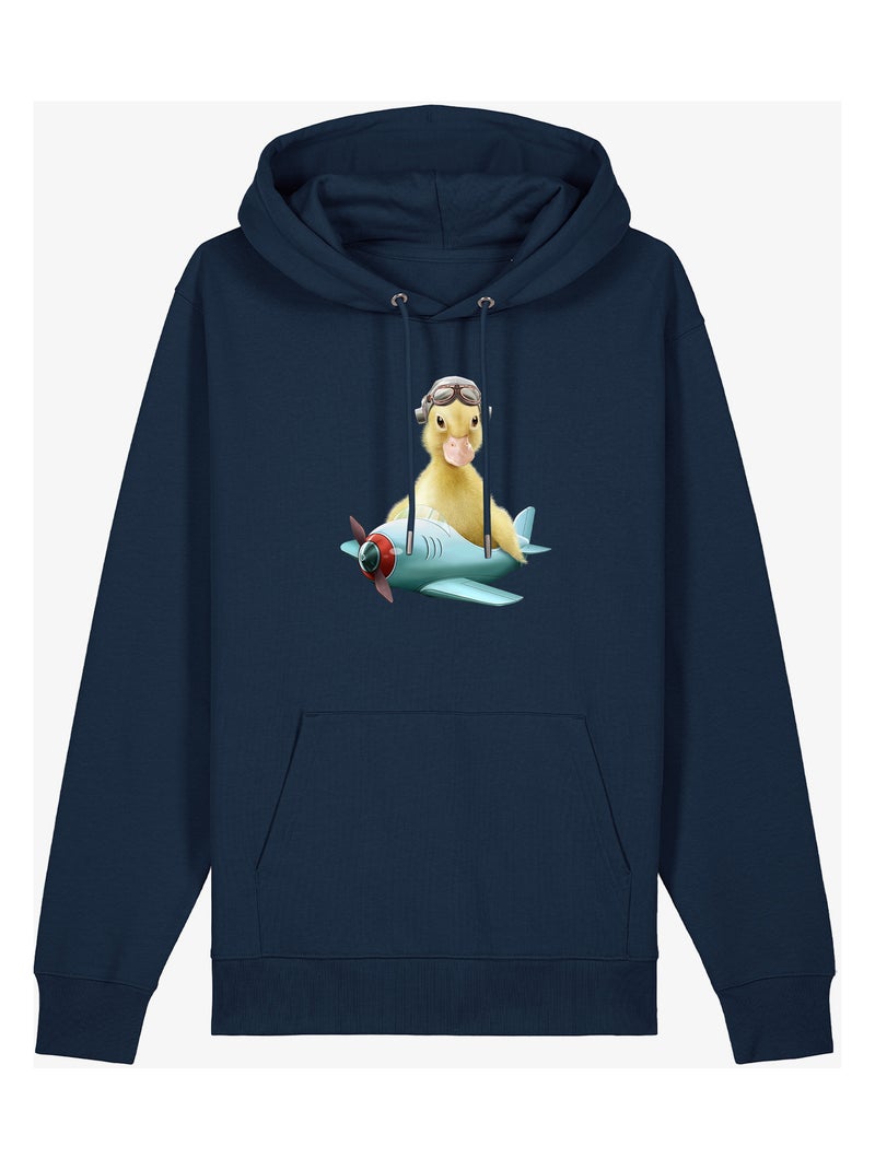 Hoodie Homme - DUCK PILOT Bleu marine - Kiabi