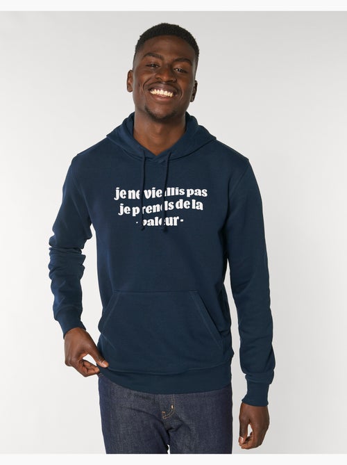 Hoodie Homme - JE NE VIEILLIS PAS JE PRENDS DE LA VALEUR BLEU - Kiabi Hoodie Homme - JE NE VIEILLIS PAS JE PRENDS DE LA VALEUR BLEU - Kiabi