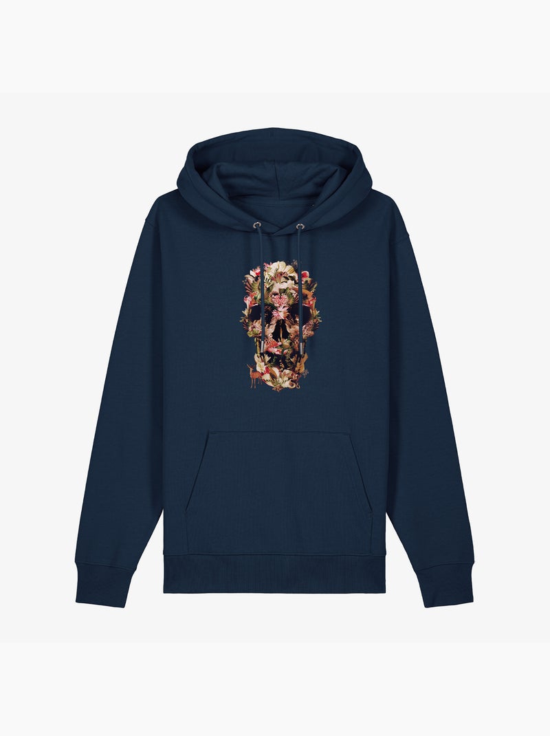 Hoodie Homme - JUNGLE SKULL Bleu marine - Kiabi