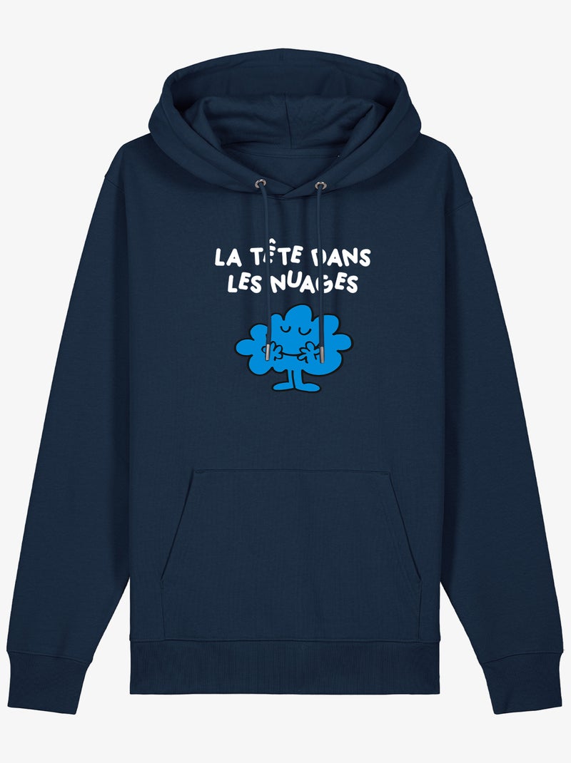 Hoodie Homme - LA TETE DANS LES NUAGES 2 Bleu marine - Kiabi