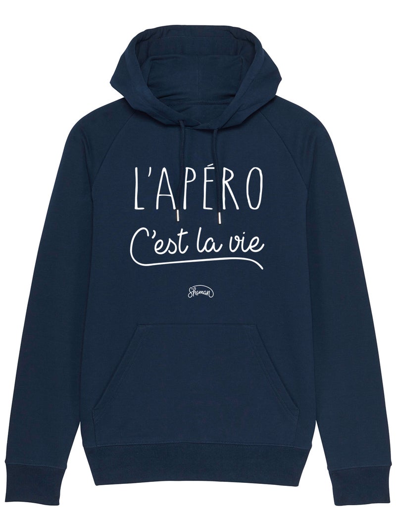 Hoodie Homme - L'APERO C'EST LA VIE Bleu marine - Kiabi