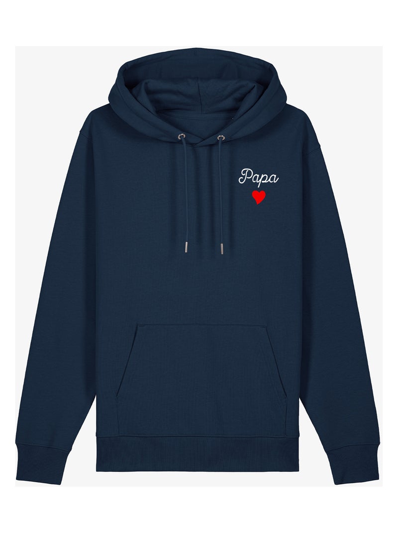 Hoodie Homme - PAPA CŒUR Bleu marine - Kiabi