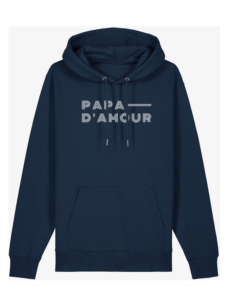 Hoodie Homme - PAPA D AMOUR LIGNE Bleu marine - Kiabi
