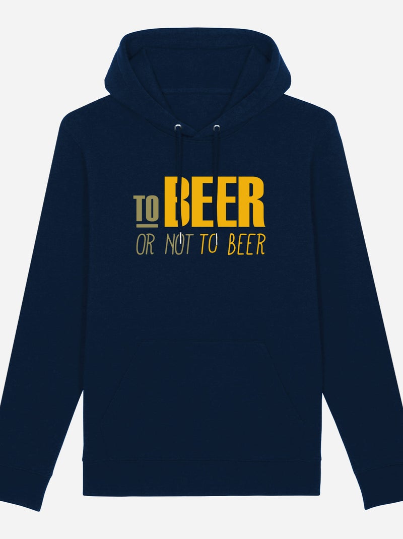 Hoodie Homme - TO BEER OR NOT TO BEER Bleu marine - Kiabi