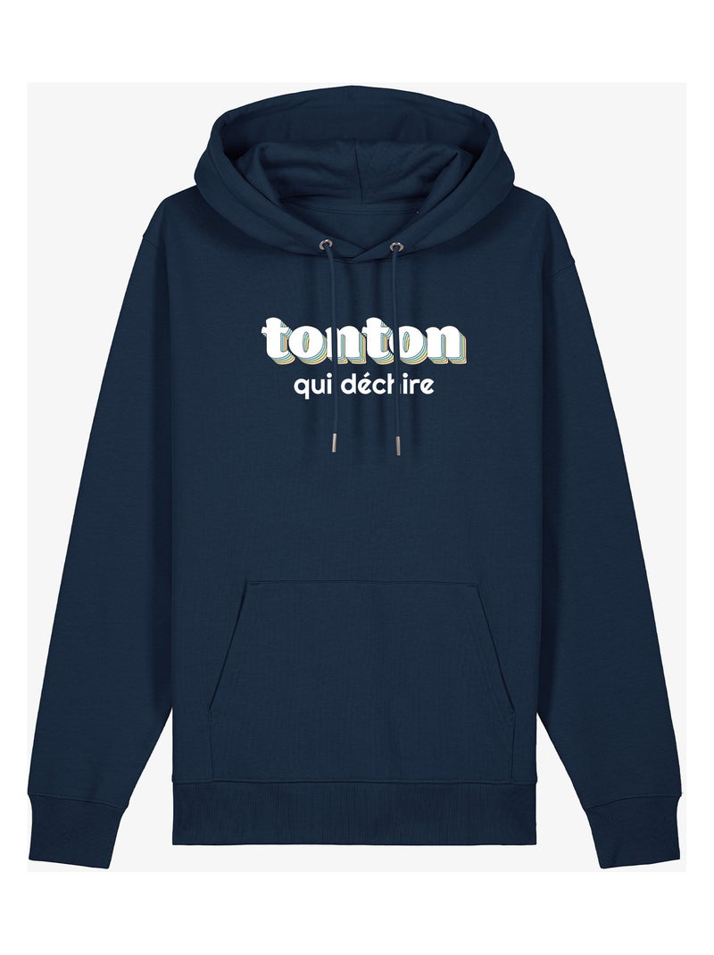 Hoodie Homme - TONTON QUI DÉCHIRE 3 Bleu marine - Kiabi
