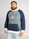 Hoodie in American college-stijl GROEN - Kiabi