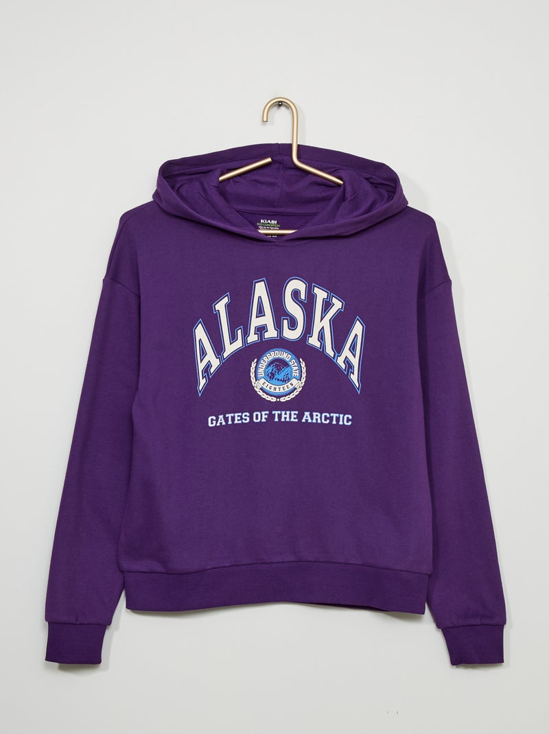 Hoodie in campusstijl PAARS - Kiabi