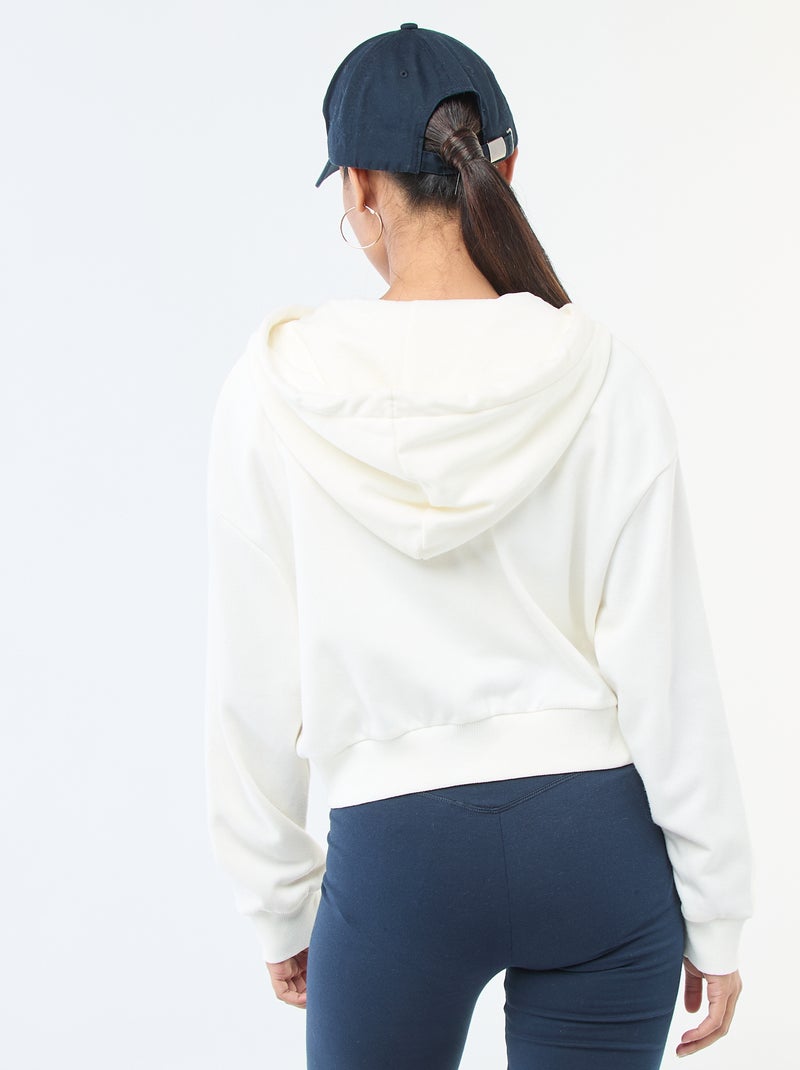 Hoodie in crop top-stijl Wit - Kiabi