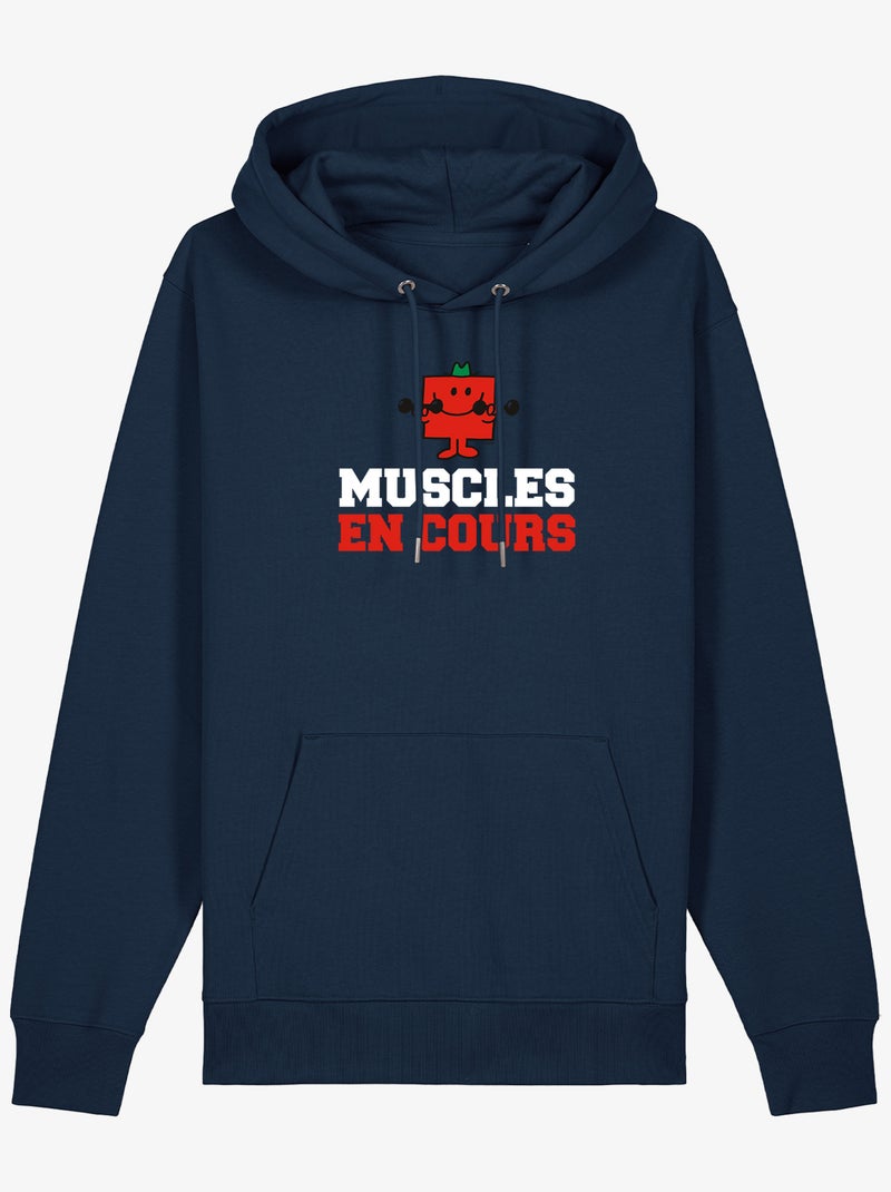Hoodie Man - MUSCLES EN COURS Marineblauw - Kiabi