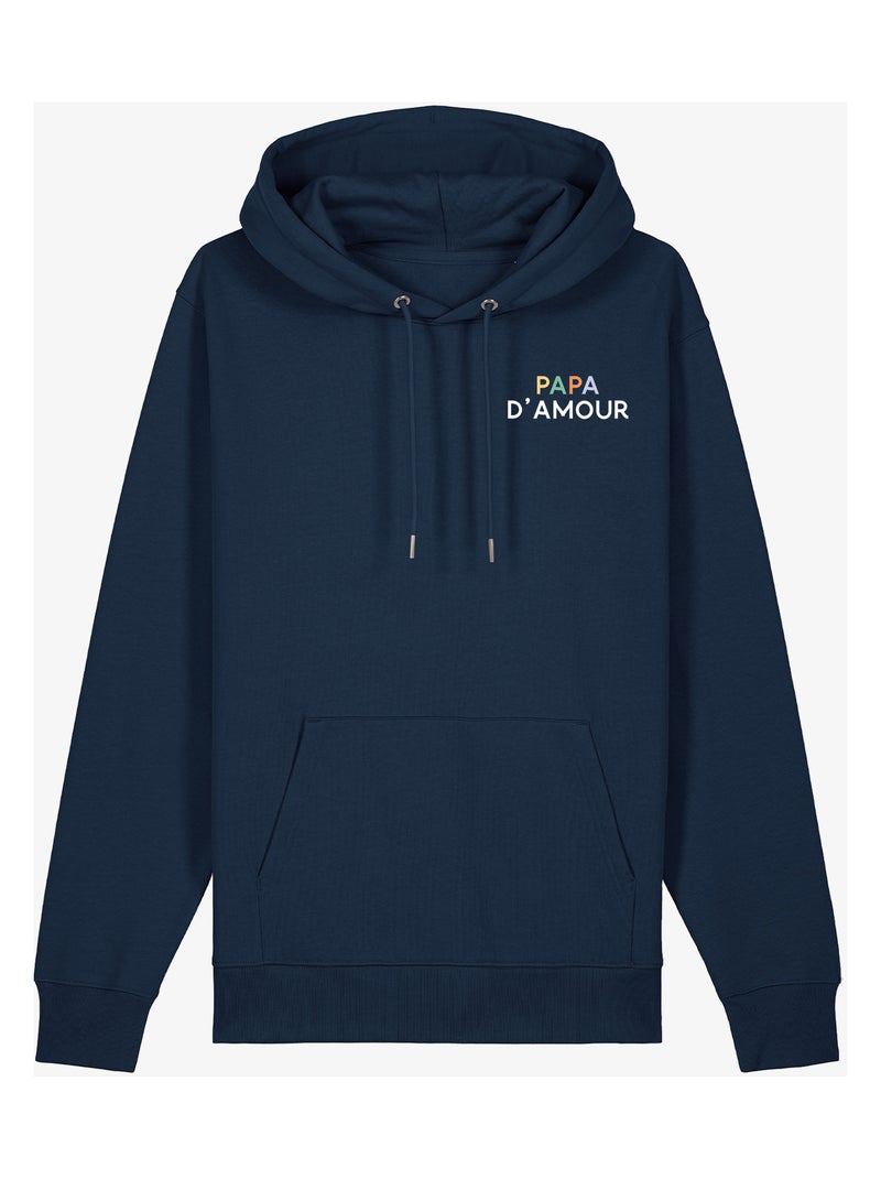 Hoodie Man - PAPA D'AMOUR COLORÉ CŒUR Marineblauw - Kiabi