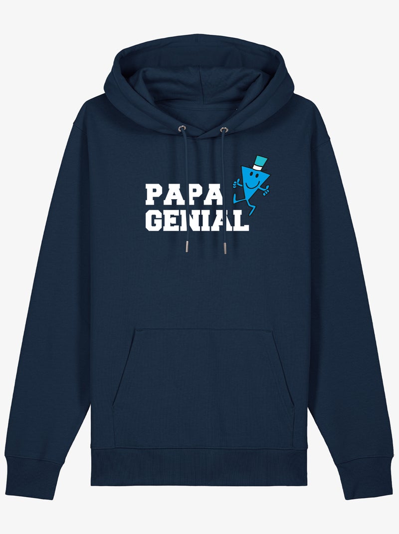 Hoodie Man - PAPA GENIAL Marineblauw - Kiabi