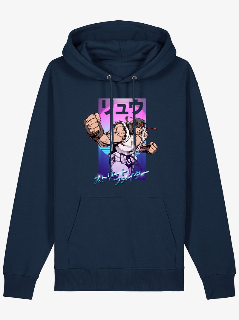 Hoodie Man - STREET FIGHTER 3 Marineblauw - Kiabi