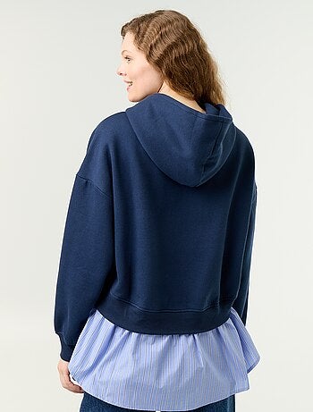 Hoodie met 2-in-1-effect en hemdonderkant