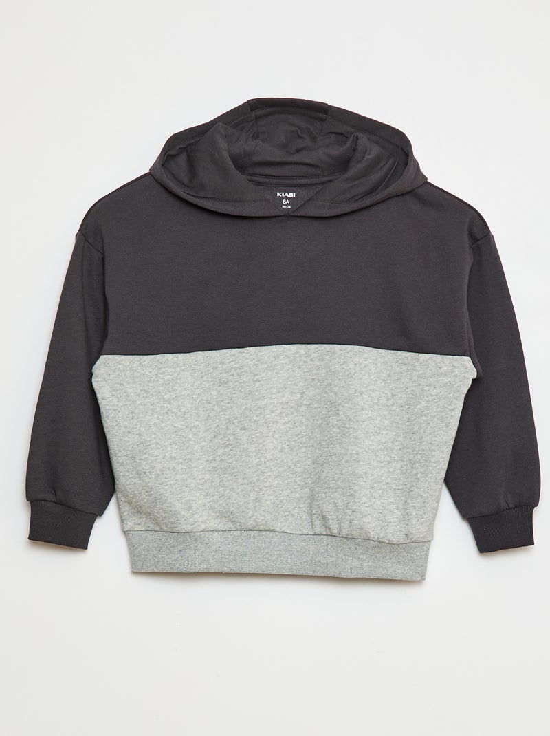Hoodie met colorblock-patroon Grijs - Kiabi